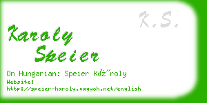 karoly speier business card